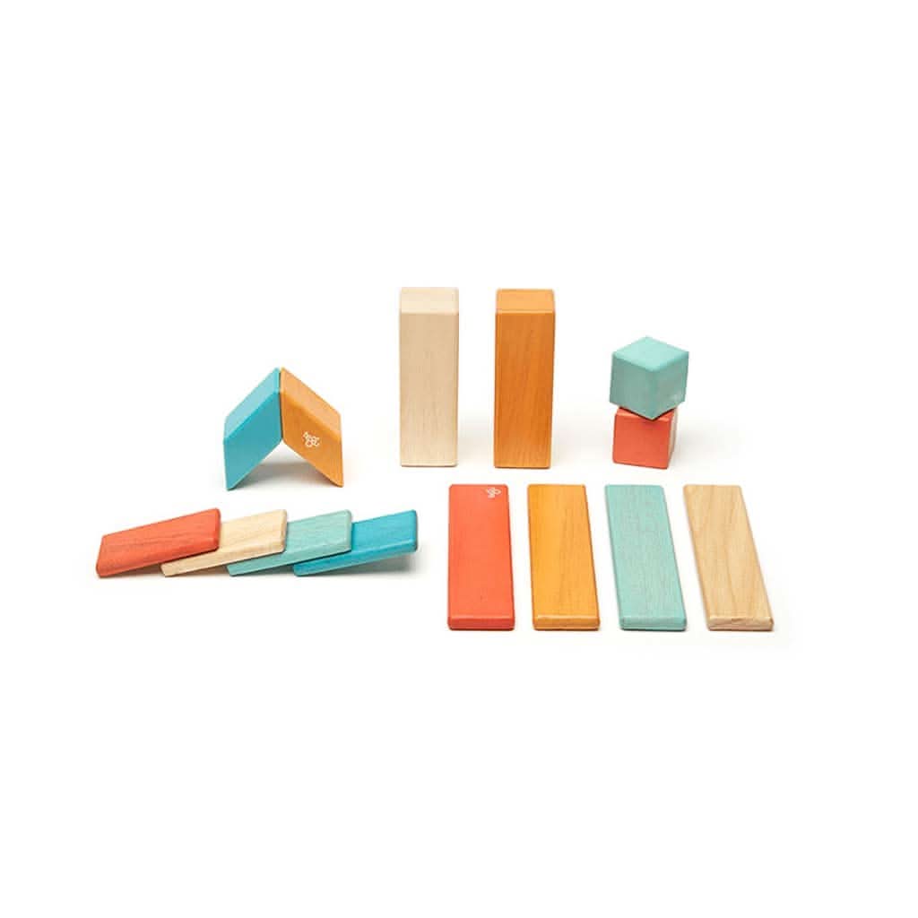 Tegu Magnetic Wooden Block Set, Sunset 14 - 42 Piece Sets - ANB Baby