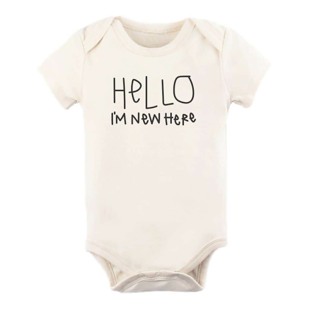 Tenth & Pine Hello I'm New Here Organic Cotton Onesie, ANB BABY
