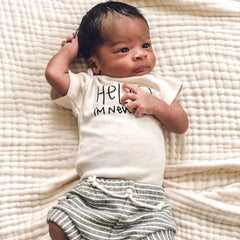 Tenth & Pine Hello I'm New Here Organic Cotton Onesie, ANB BABY