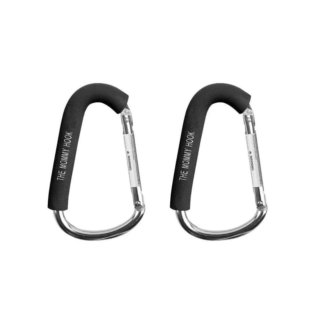 The Mommy Hook 2-Pack Stroller Hook, Black / Silver-Stroller Accessories-Mommy Hook-ANB Baby Store