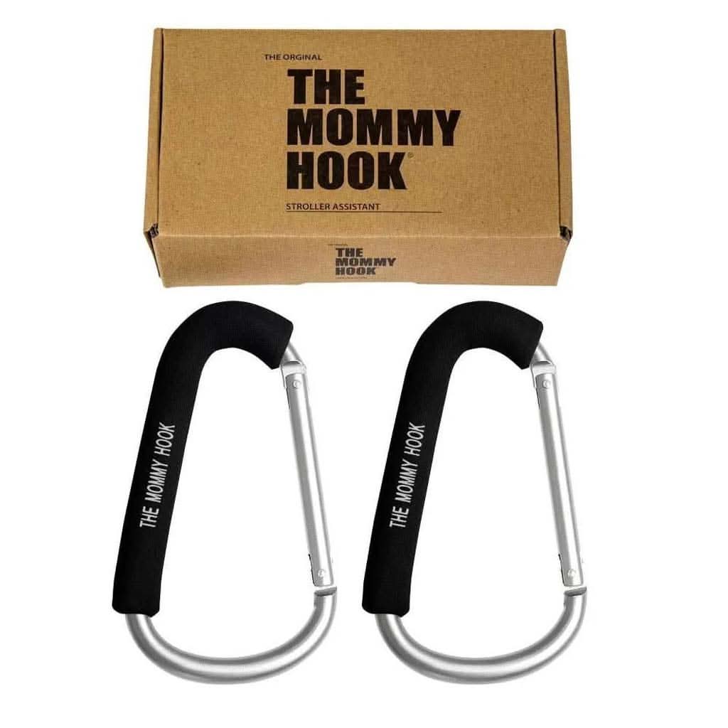 The Mommy Hook 2 - Pack Stroller Hook, Black / Silver, ANB BABY