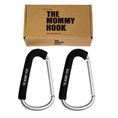 The Mommy Hook 2 - Pack Stroller Hook, Black / Silver, ANB BABY