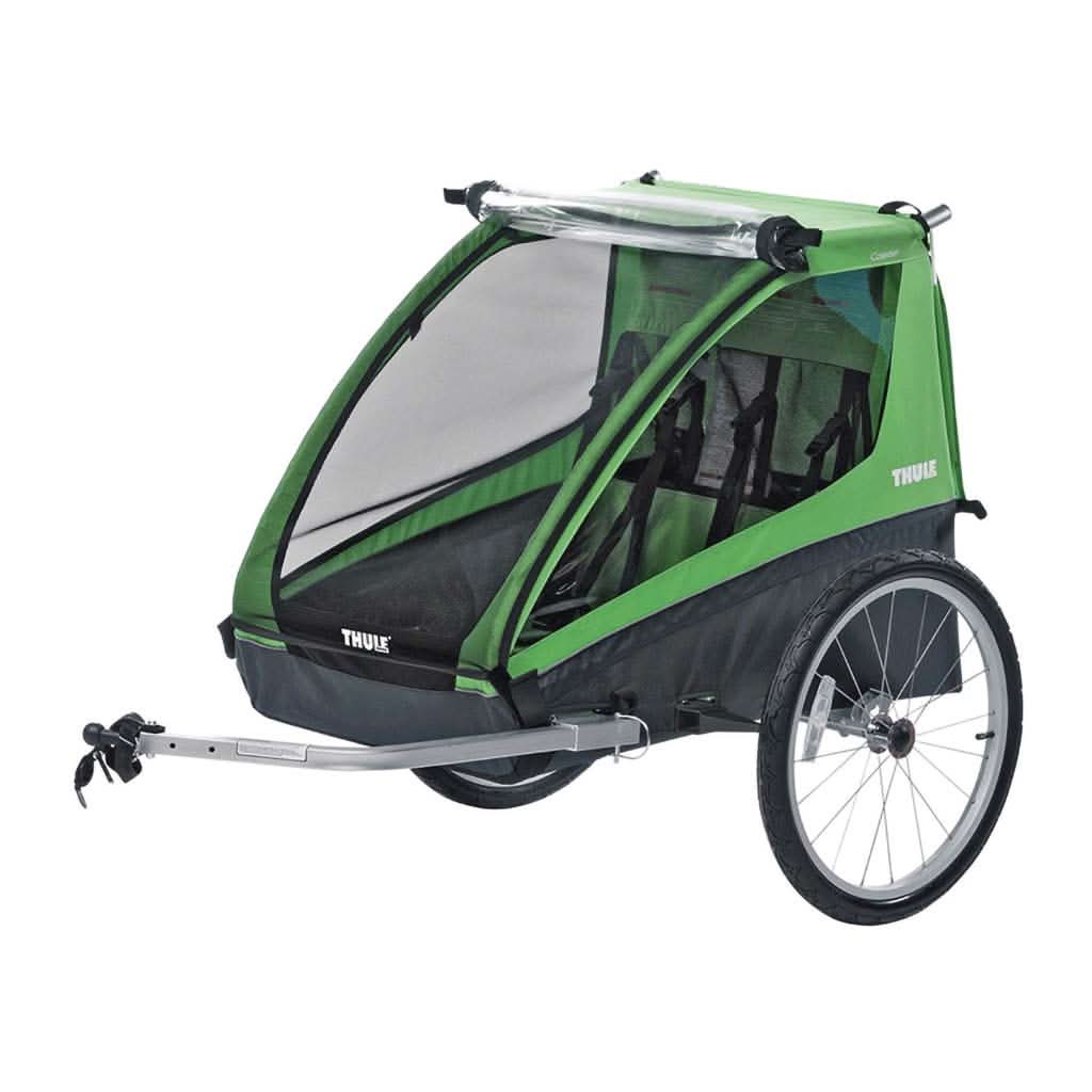 THULE Cadence Double Child Bicycle Trailer - Green-Bike Seats, Trailers & Wagons-Thule-ANB Baby Store