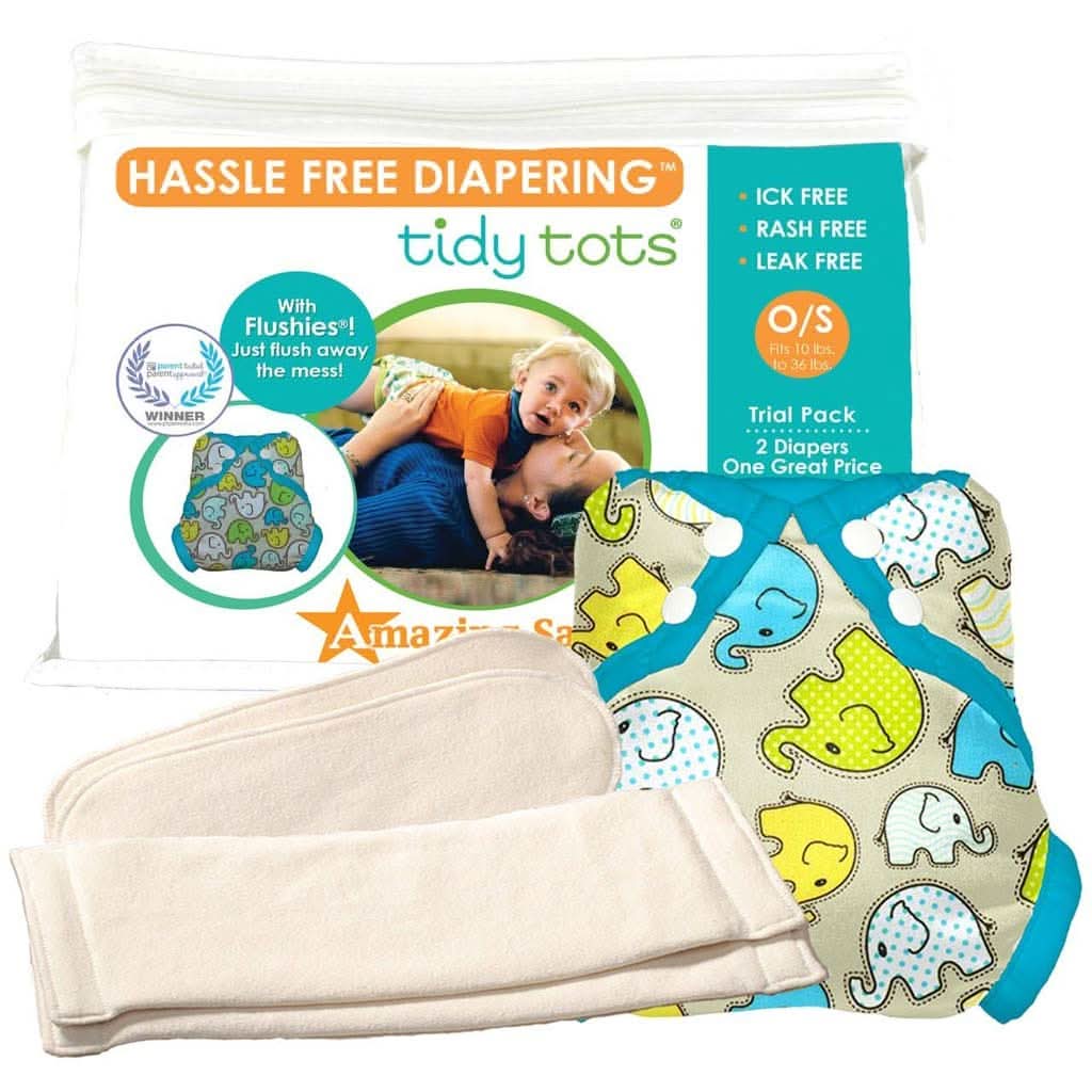 Tidy Tots Diaper Trial Set, Hemp-Diapering-Tidy Tots-Elephants-ANB Baby Store