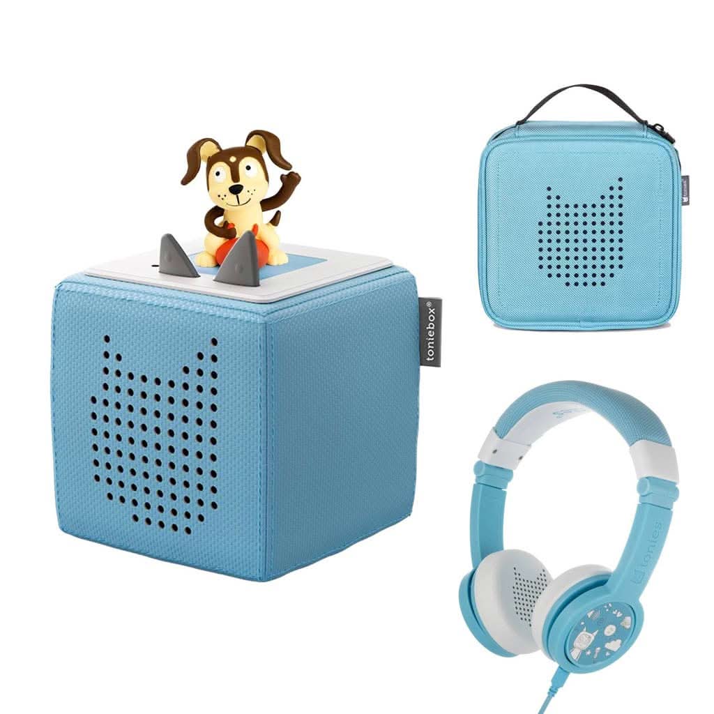 Tonies Toniebox Playtime Puppy Starter Set with Foldable Headphones and Carrying Case - ANB Baby
