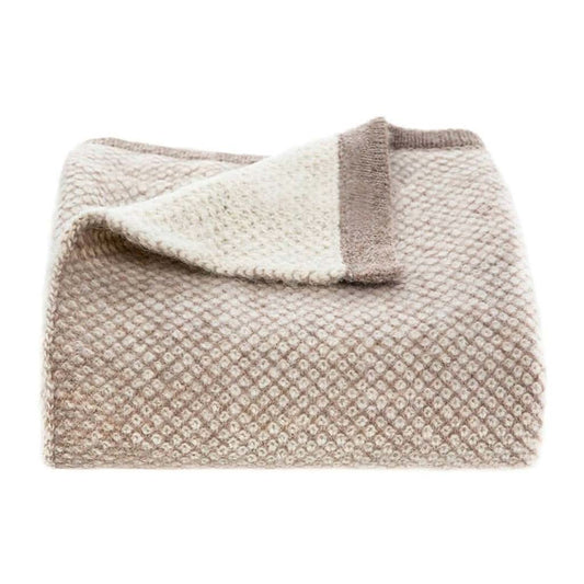 Tuwi Inti Knitted Baby Blanket, Taupe / Cream - ANB Baby