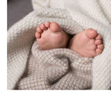 Tuwi Inti Knitted Baby Blanket, Taupe / Cream - ANB Baby