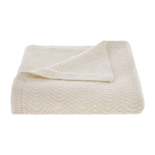 Tuwi Wave Knitted Baby Blanket, Cream - ANB Baby