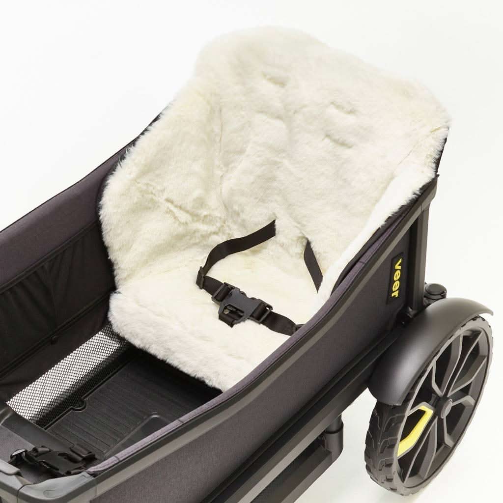Veer Shearling Seat Cover, White-Bike Seats, Trailers & Wagons-Veer-ANB Baby Store