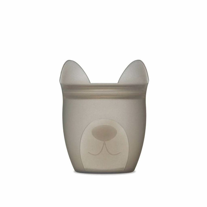 Zip Top Reusable Baby + Kid Snack Containers 100% Silicone, Grey Dog - ANB Baby