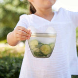 Zip Top Reusable Baby + Kid Snack Containers 100% Silicone, Grey Dog - ANB Baby