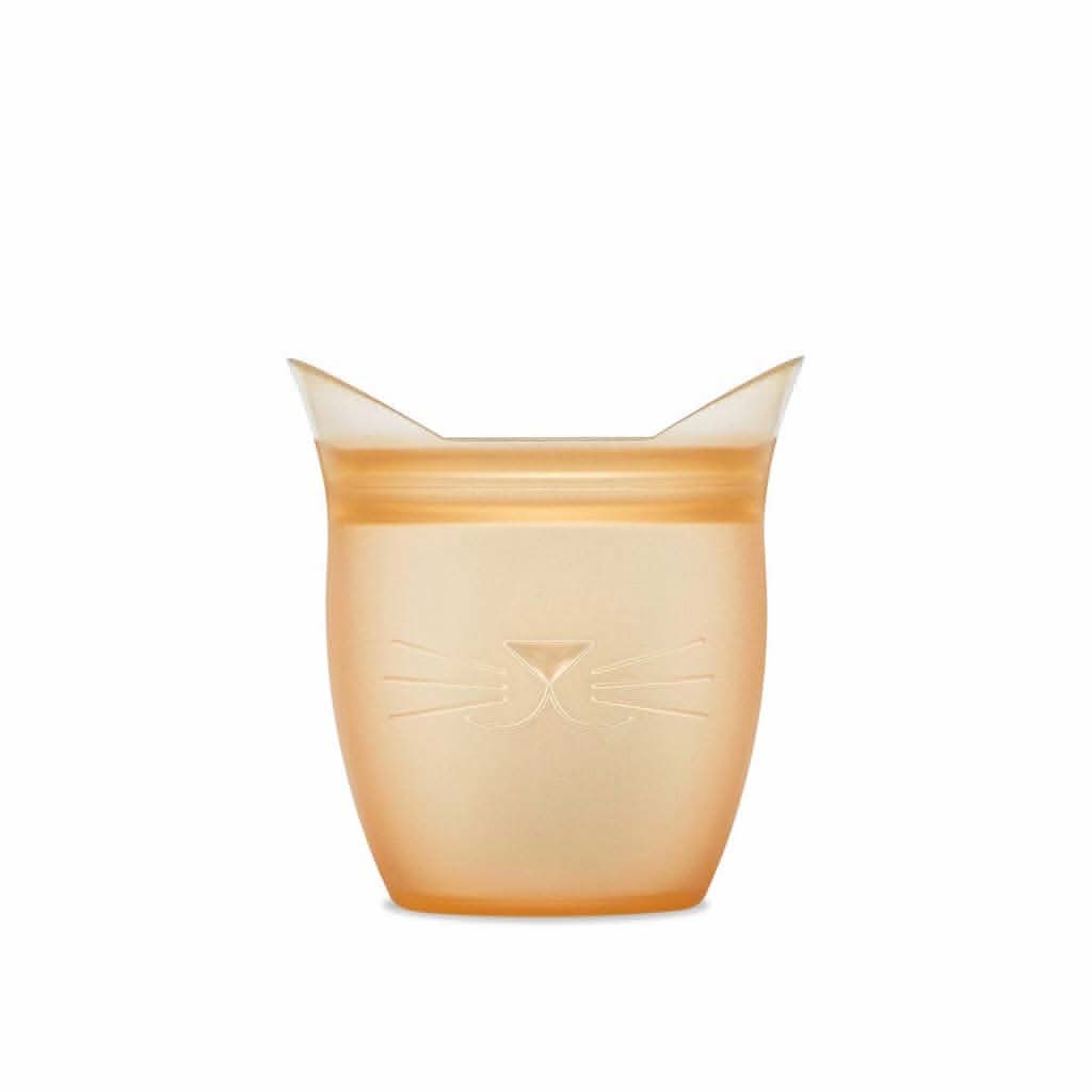 Zip Top Reusable Baby + Kid Snack Containers 100% Silicone, Orange Cat, ANB BABY