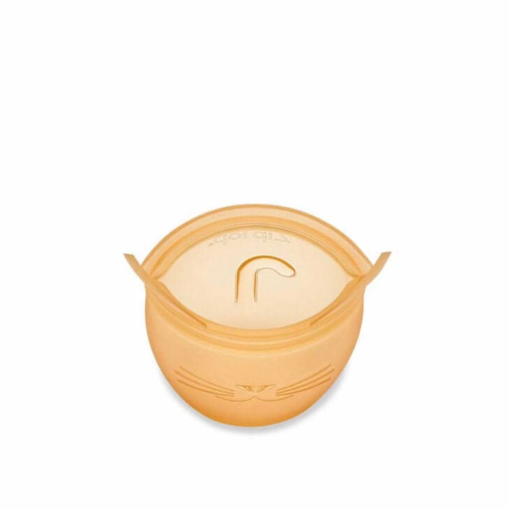 Zip Top Reusable Baby + Kid Snack Containers 100% Silicone, Orange Cat, ANB BABY