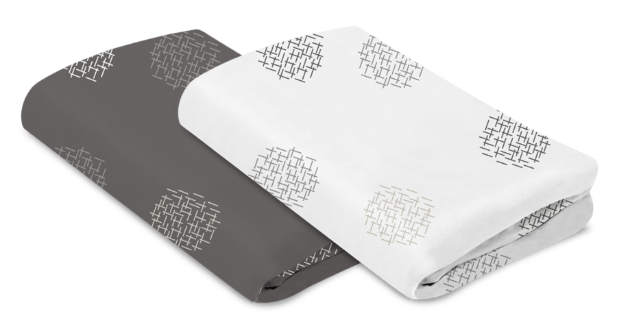 4moms Breeze Bassinet Sheet, Cotton White & Grey Crosshatch, Two Pack - ANB Baby -4MOMs