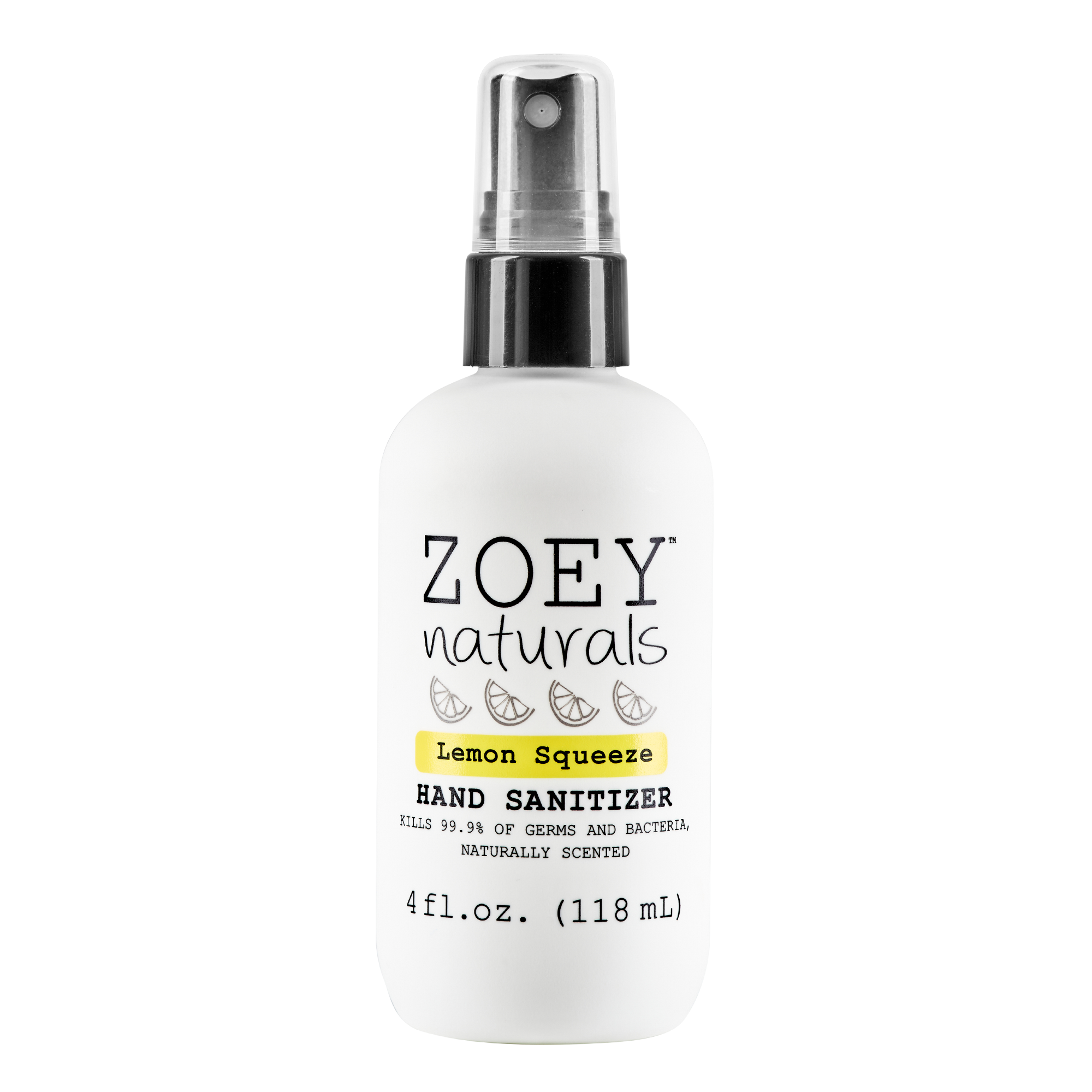 Zoey Naturals Hand Sanitizer 4oz.,Lemon Squeeze -  Sanitizer Bottle - ANB Baby