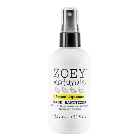 Zoey Naturals Hand Sanitizer 4oz.,Lemon Squeeze -  Sanitizer Bottle - ANB Baby