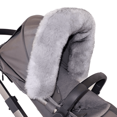 7 AM Enfant Fur Marquee Canopy Cover Tundra, Grey, -- ANB Baby