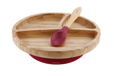 Avanchy Toddler Bamboo Stay Put Suction Plate + Spoon - ANB Baby -$20 - $50