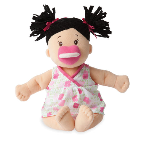 Close View Manhattan Toy Baby Stella Peach Doll with Black Pigtails Toy - ANB Baby 