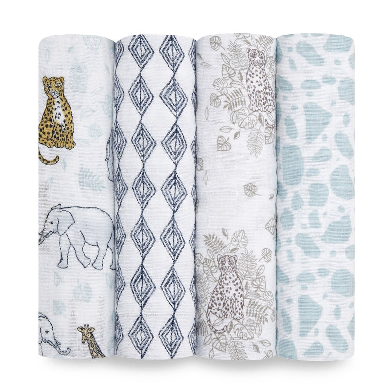 Aden & Anais Infant Boutique Classic Swaddle Blankets, Jungle, 4-pack, -- ANB Baby