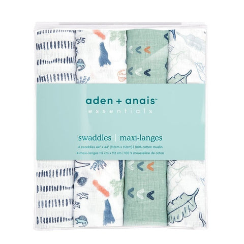 Aden & Anais Infant Essentials Muslin Swaddle Blankets, Dinotime, 4-pack - ANB Baby -$20 - $50