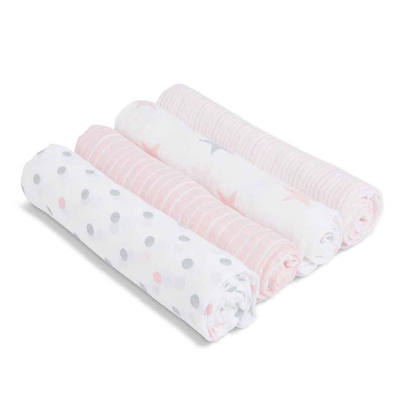 Aden & Anais Infant Essentials Muslin Swaddle Blankets, Doll, 4-pack, -- ANB Baby