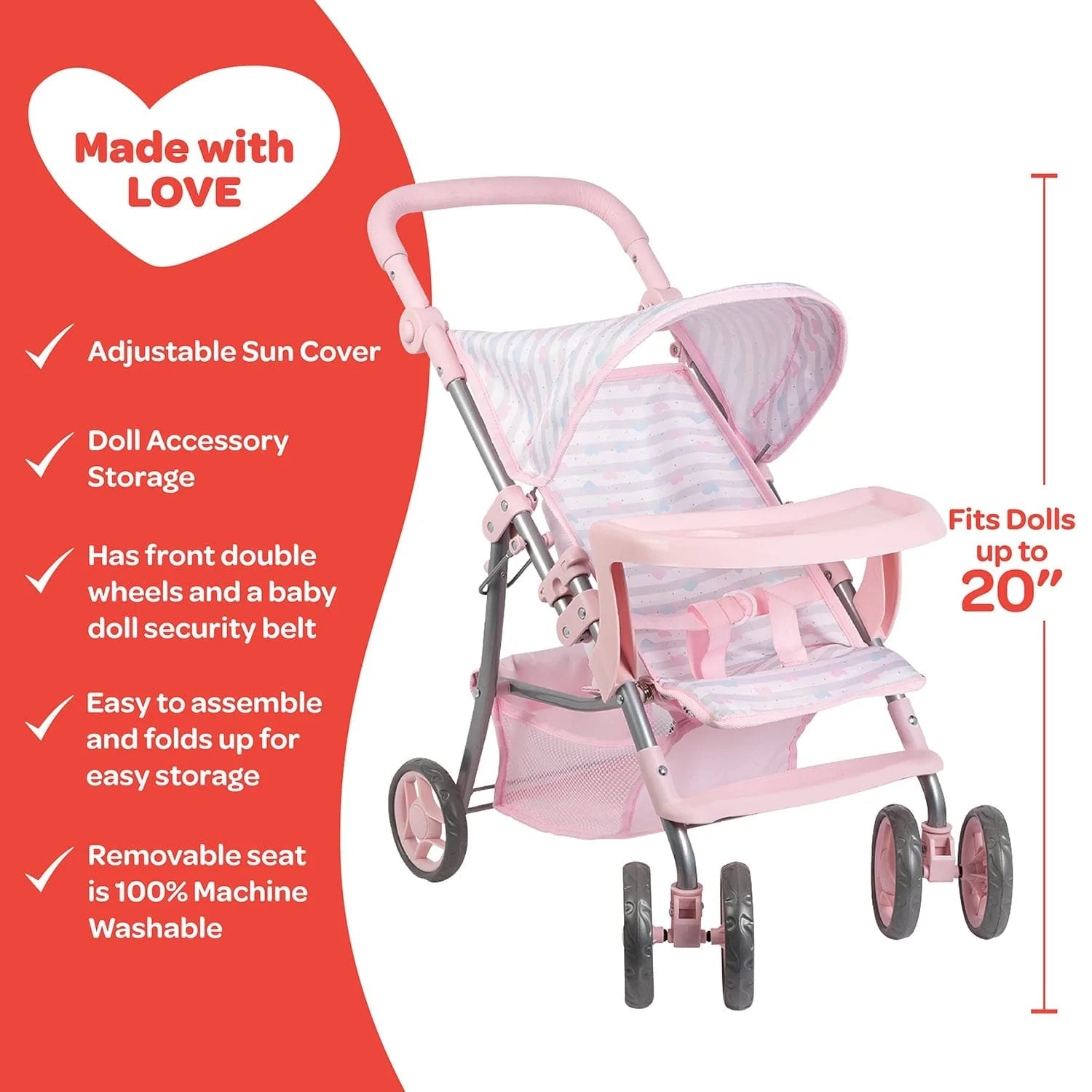Adora Rainbow Rose Snack and Go Stroller - ANB Baby -010475230604$50 - $75
