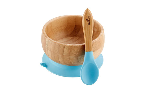 Avanchy Baby Bamboo Stay Put Suction Bowl + Spoon, -- ANB Baby