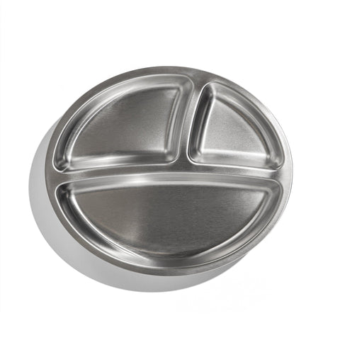 Avanchy Toddler Stainless Steel Silicone Suction Divided Plate, -- ANB Baby
