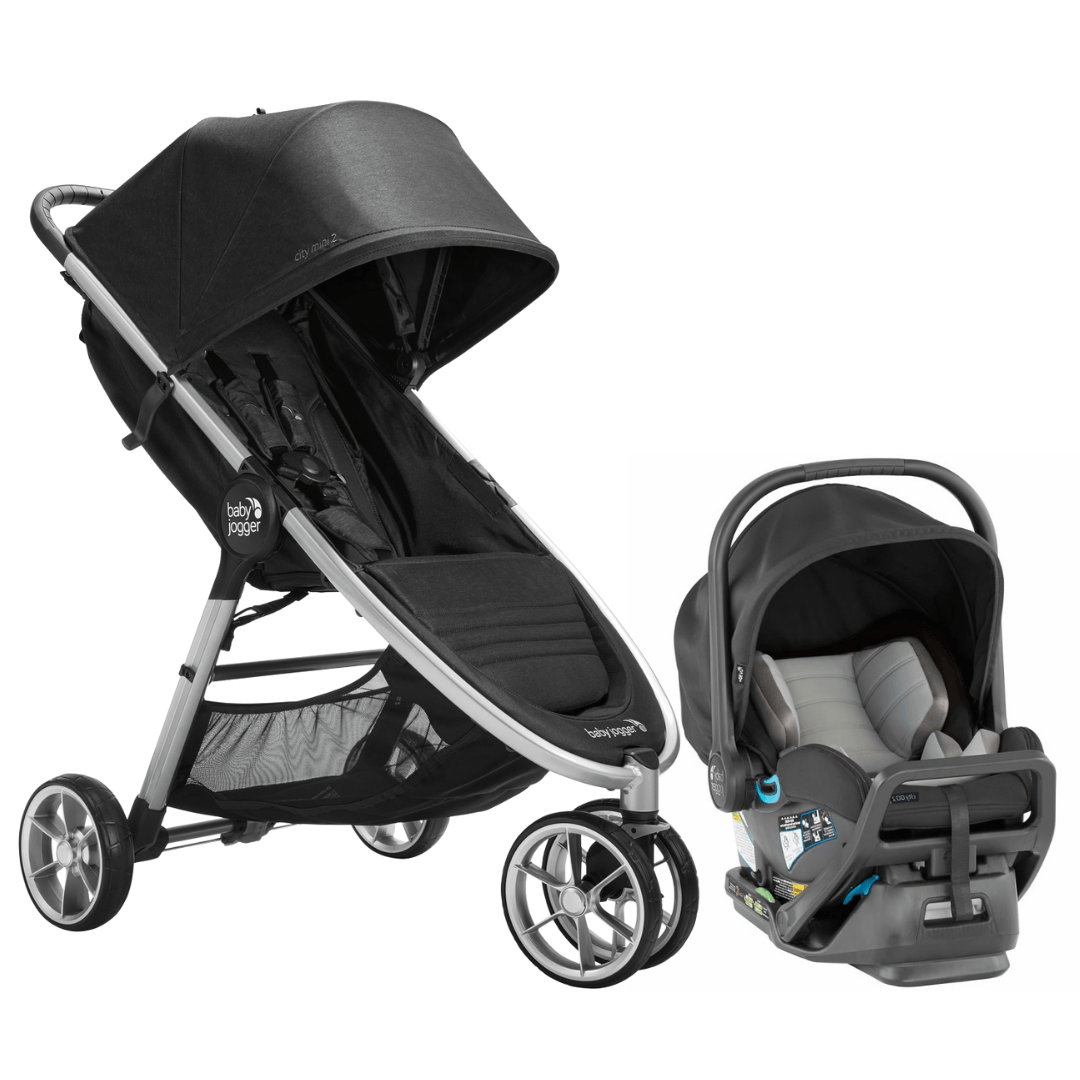 Baby Jogger City Mini 2 3W + City GO 2 Travel System, Opulent Black - ANB Baby -$500 - $1000