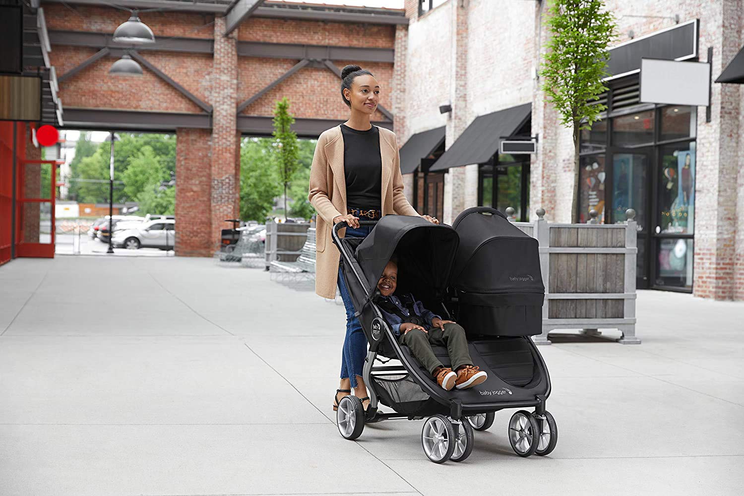 Baby Jogger City Mini 2 Double Baby Stroller, Jet - ANB Baby -$500 - $1000