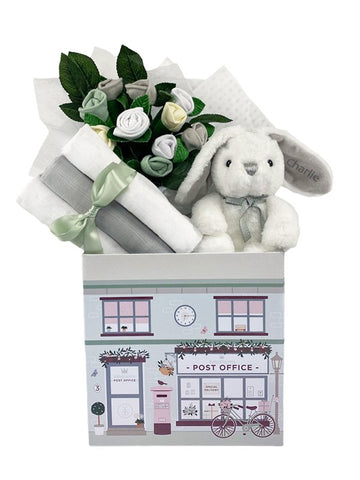 Babyblooms Personalized Little Bunny Welcome Baby Keepsake Box, -- ANB Baby