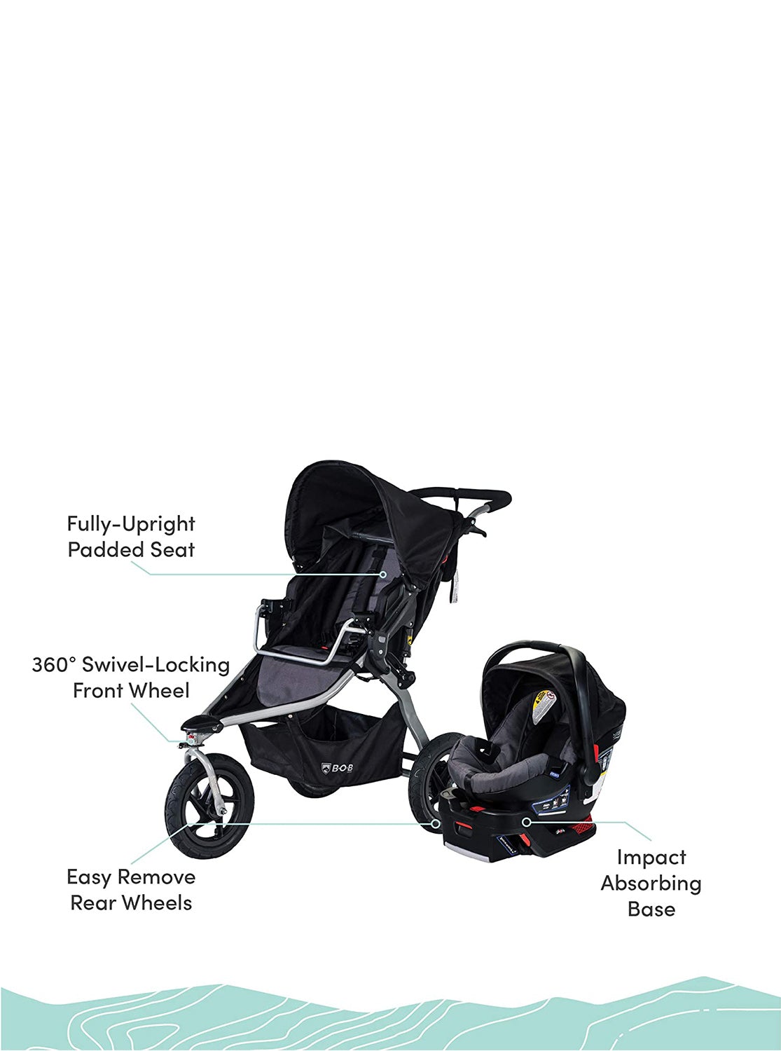 BOB Gear Rambler Jogging Stroller + Travel System with B-Safe 35 Infant Car Seat - ANB Baby -$500 - $1000