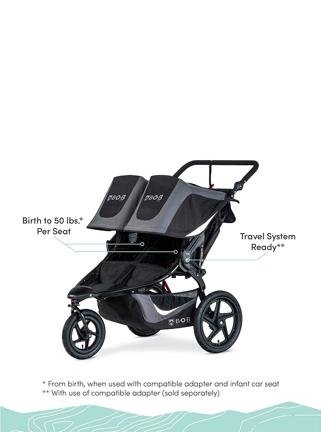 BOB Gear Revolution Flex 3.0 Duallie Double Jogging Stroller, -- ANB Baby