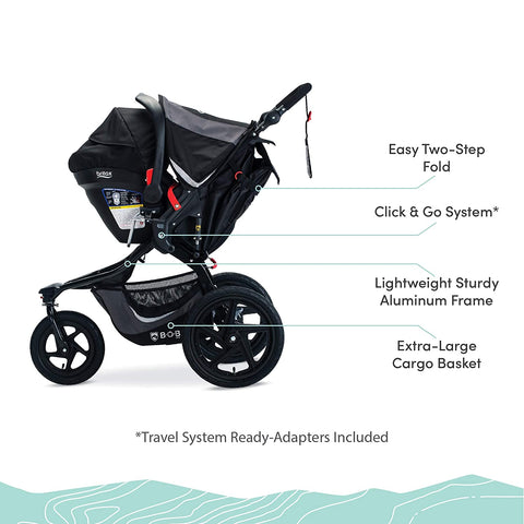 BOB Gear Revolution Flex 3.0 Jogging Stroller + Travel System with B-Safe 35 Infant Car Seat - ANB Baby -$500 - $1000