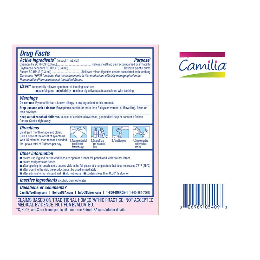 Boiron Camilia, Baby Teething Relief, 30 Doses - ANB Baby -baby care