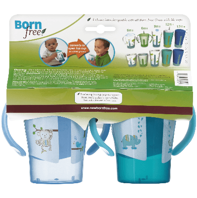 BORN FREE 6-Ounce Training Cup 2 Pack - Boys - ANB Baby -Baby Sippy Cups
