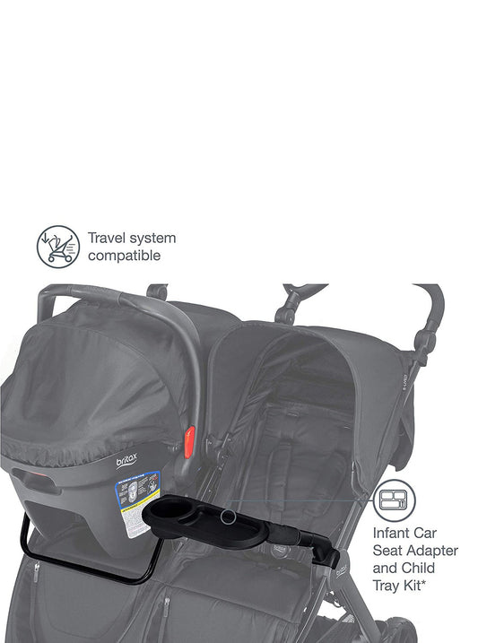 Britax B-Lively Double Stroller Infant Car Seat Adapter & Child Tray Kit, -- ANB Baby