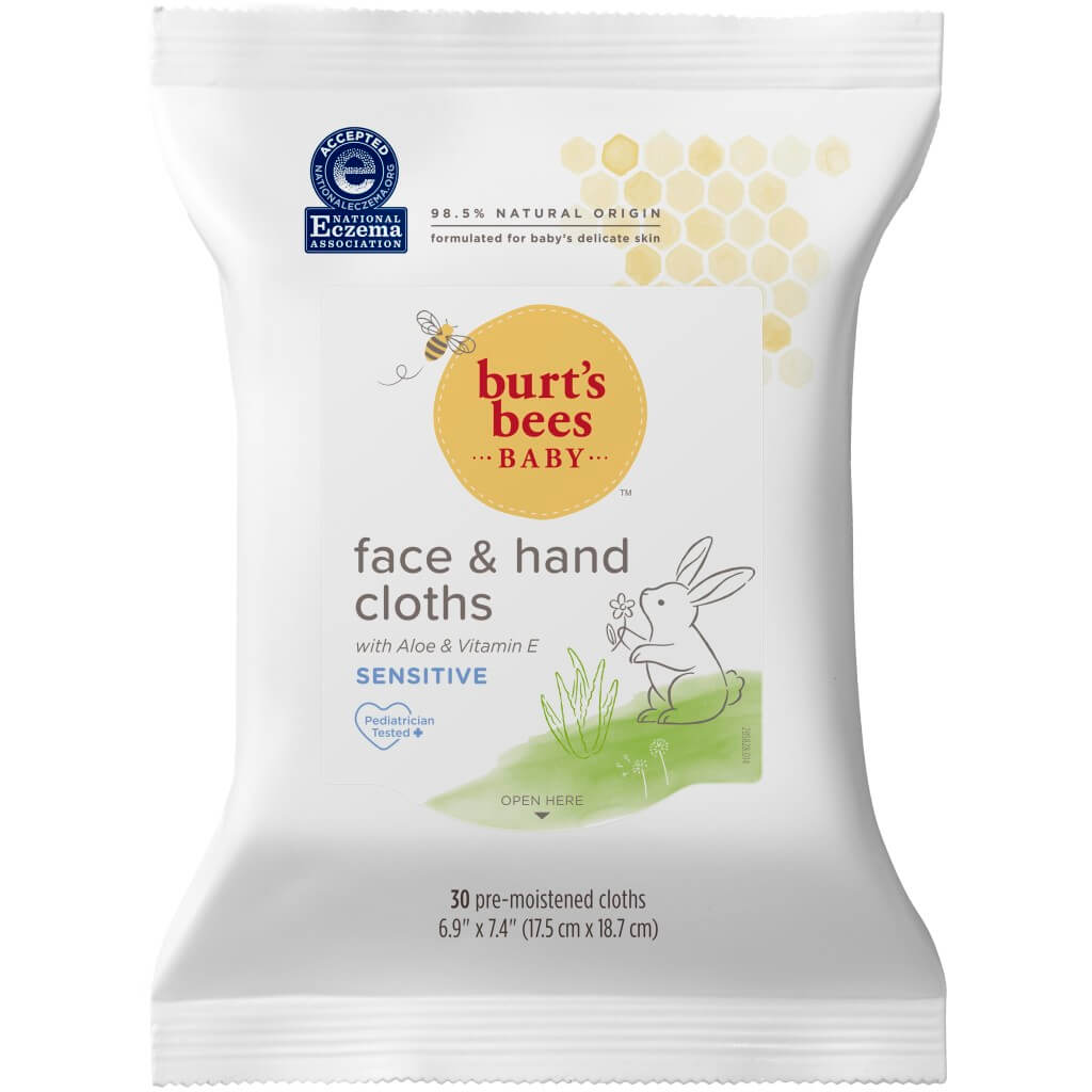 Burt's Bees Baby Face & Hand Cloths, 30 count - ANB Baby -Baby Cleansers