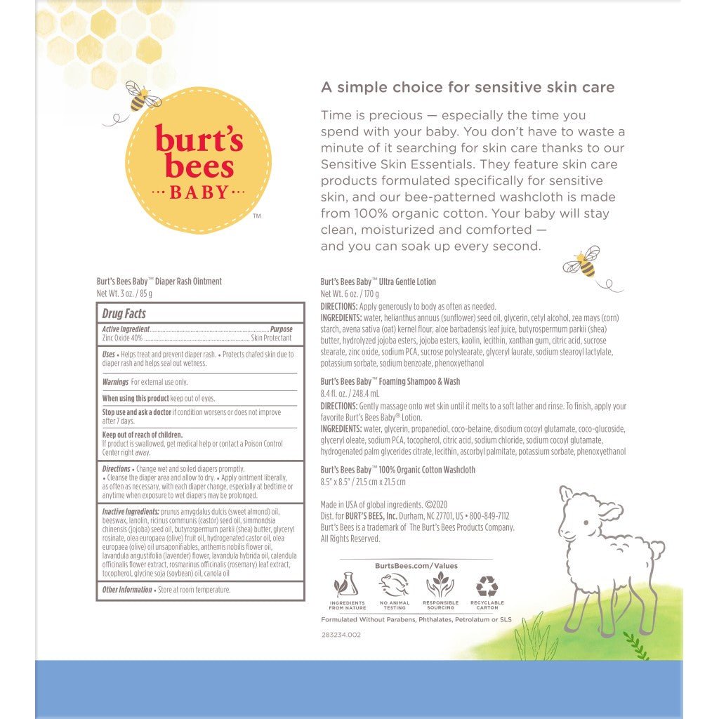 Burt's Bees Baby Sensitive Essential Gift Set - ANB Baby -792850909243$20 - $50