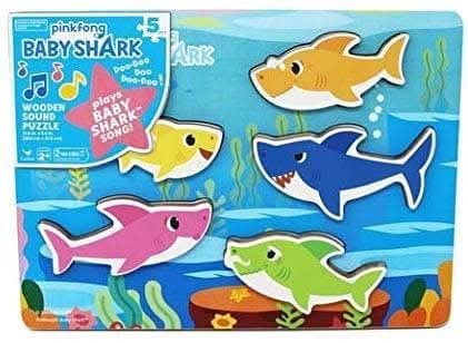 Cardinal Industries Pinkfong Baby Shark Chunky Wooden Sound Puzzle - ANB Baby -2+ years