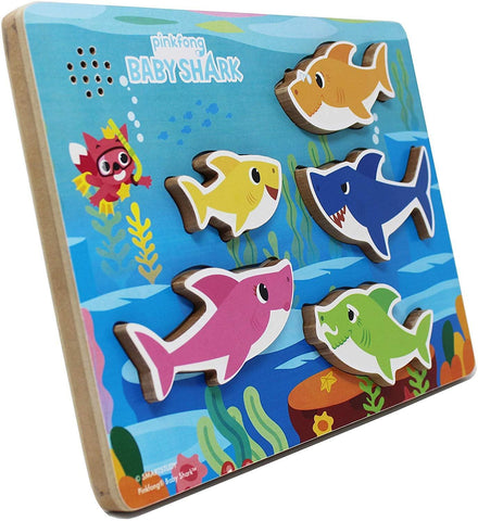 Cardinal Industries Pinkfong Baby Shark Chunky Wooden Sound Puzzle - ANB Baby -2+ years