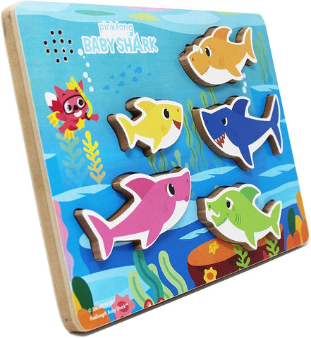 Cardinal Industries Pinkfong Baby Shark Chunky Wooden Sound Puzzle - ANB Baby -2+ years
