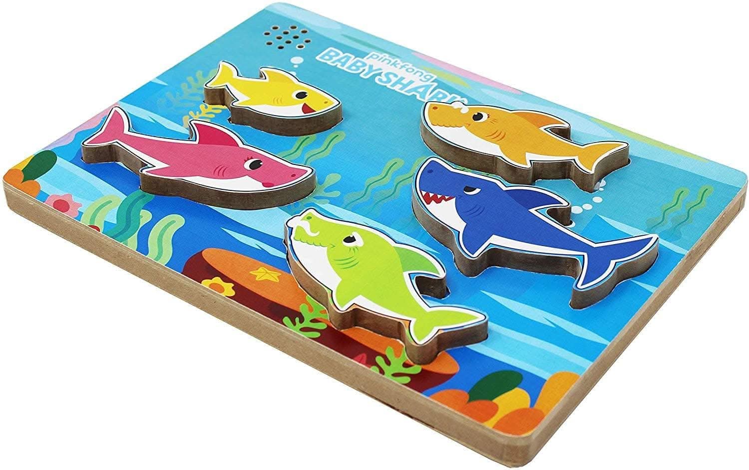 Cardinal Industries Pinkfong Baby Shark Chunky Wooden Sound Puzzle - ANB Baby -2+ years