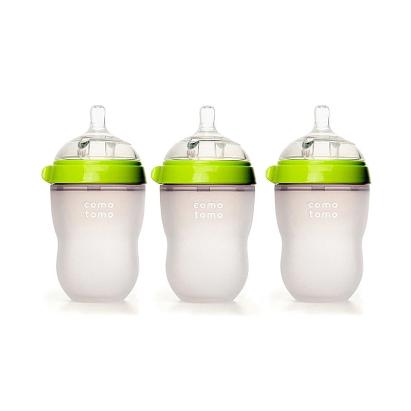 Comotomo Baby Bottle 8-Ounce/250 ml Kit, Green, Pack of 3, -- ANB Baby