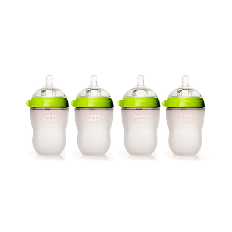 Comotomo Baby Bottle 8-Ounce/250 ml Kit, Green, Pack of 4, -- ANB Baby