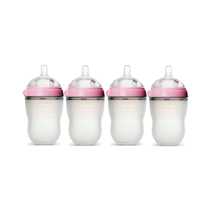 Comotomo Baby Bottle 8 Ounce/250 ml Kit, Pink, Pack of 4, -- ANB Baby