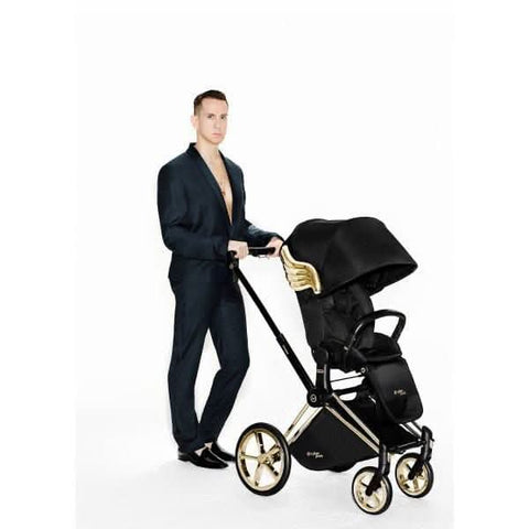 Stroller with gold online wings