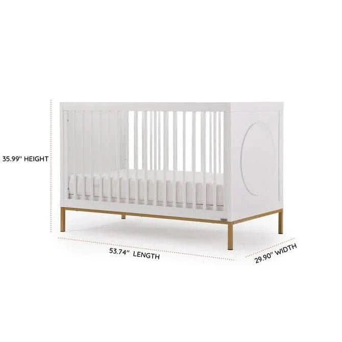 DaDaDa Chicago 3-in-1 Crib, White / Gold - ANB Baby -1022009051134$500 - $1000