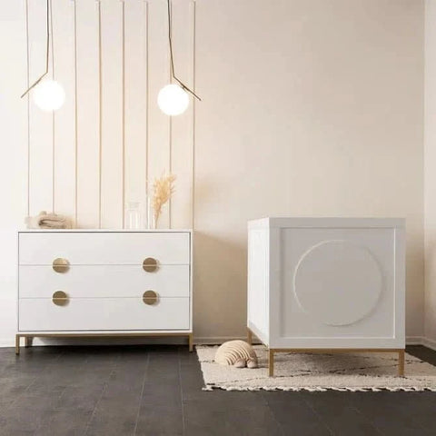 DaDaDa Chicago 3-in-1 Crib, White / Gold - ANB Baby -1022009051134$500 - $1000